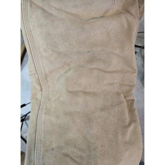 Carhartt Overalls Mens 34x34 Brown Duck Canvas Bib Double Knee Hammer Loop - Picture 5 of 9